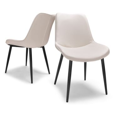 Berlino - Set di 2 sedie in leatherette color crema Frankystar Crema