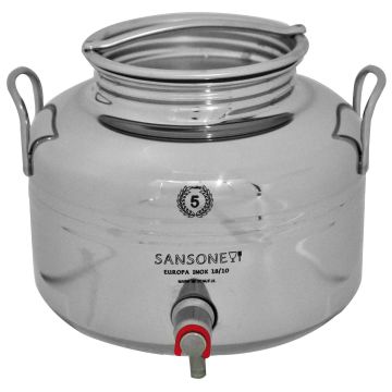 SANSONE - Contenitore per Olio in acciaio inox - 5 Lt Sansone Argento
