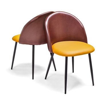 DUNDEE - Set di 2 sedie in leatherette Frankystar Marrone