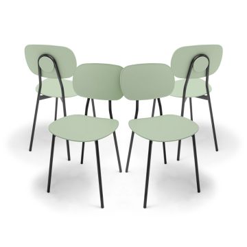 Fabriano - Set di 4 sedie di design in metallo e PP Frankystar 